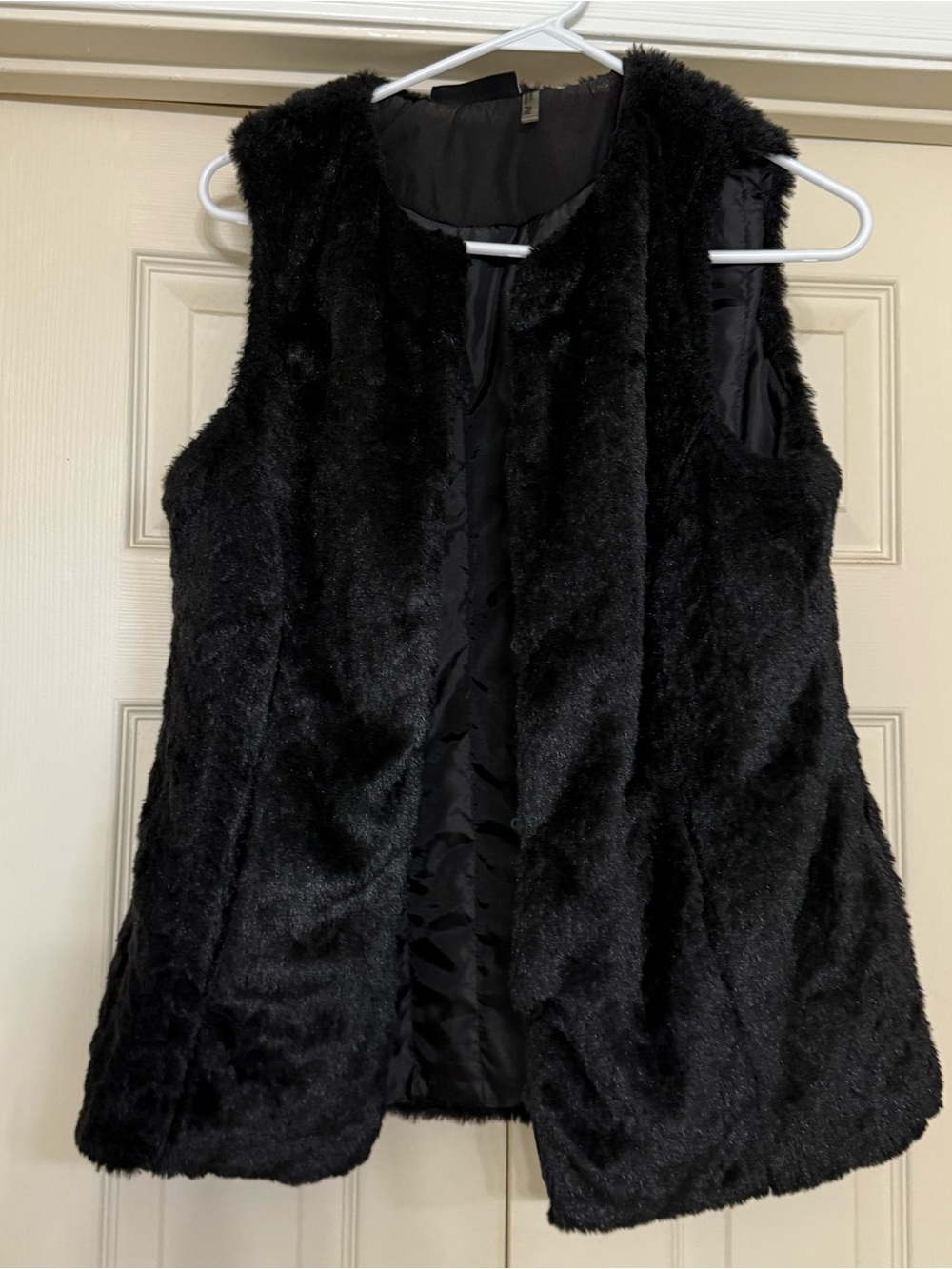 Black Faux Fur Vest